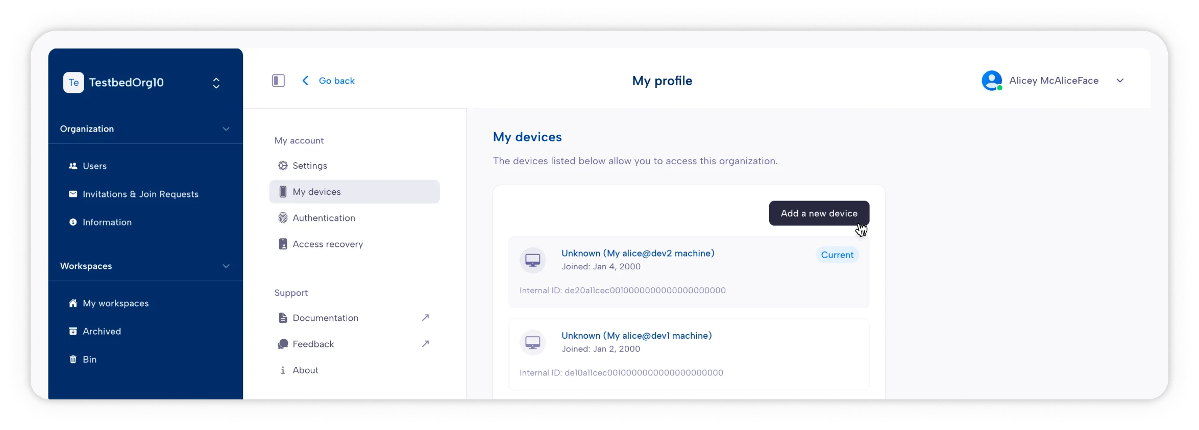 Add device on Parsec