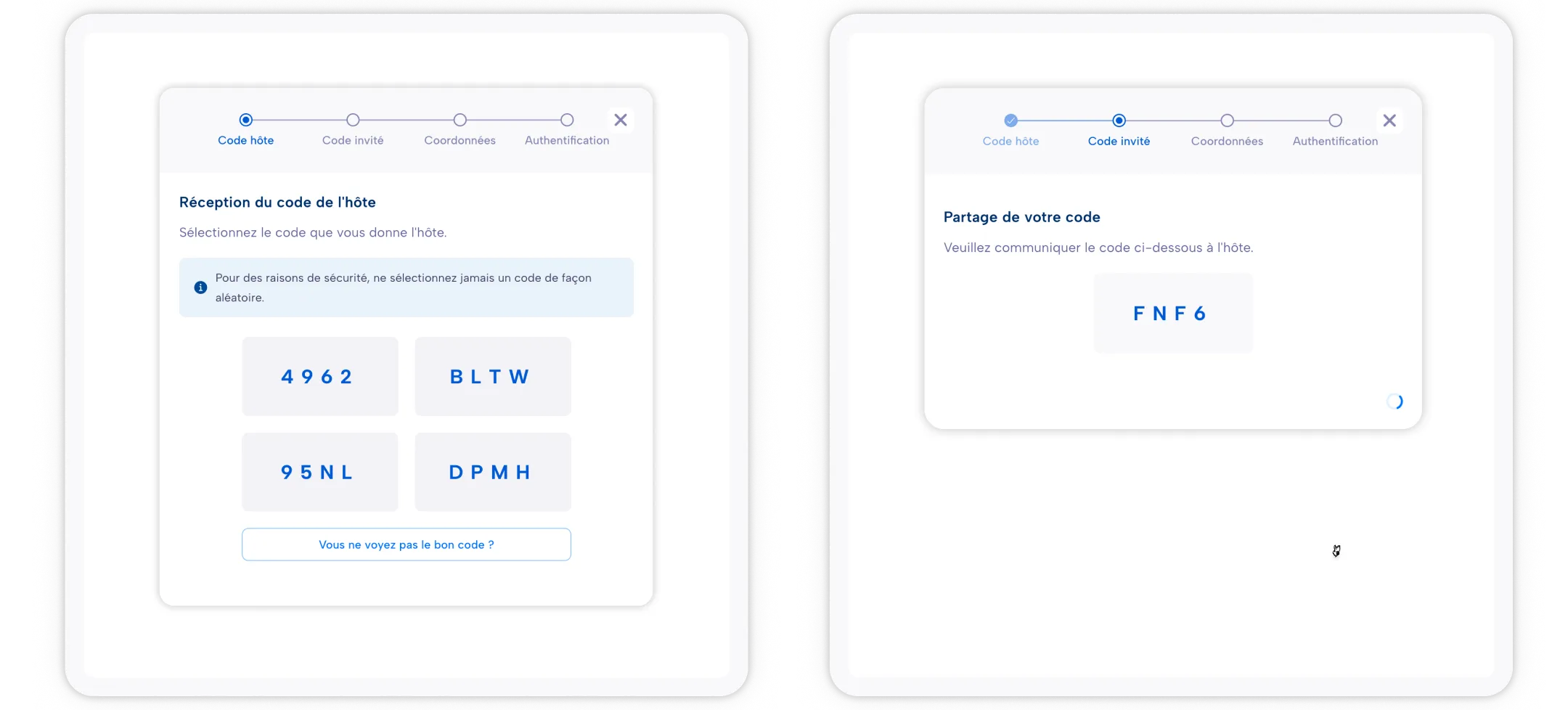 code invitation modal