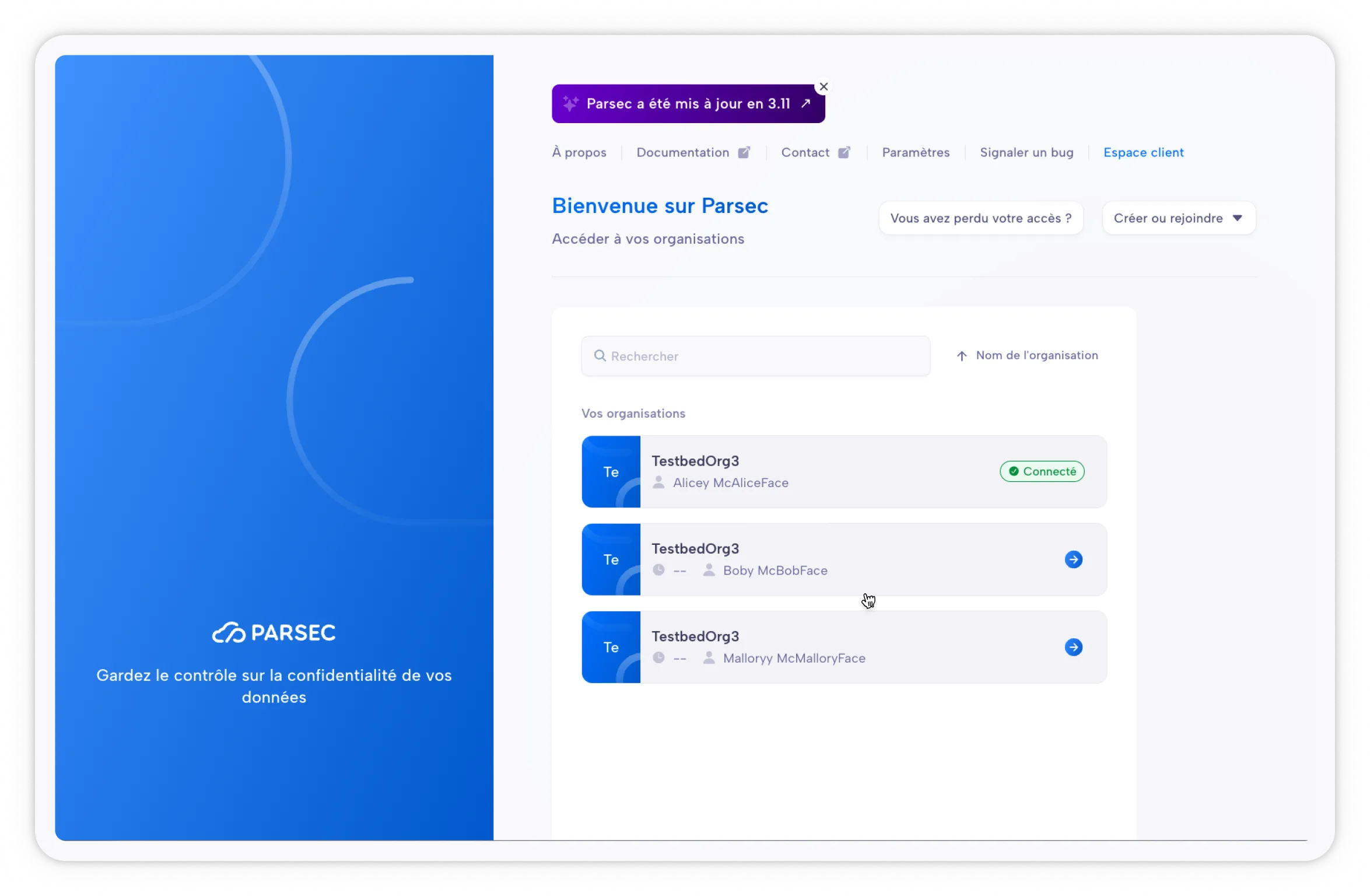 Bannière « Quoi de neuf » affichée en haut de l'application web après une mise à jour
