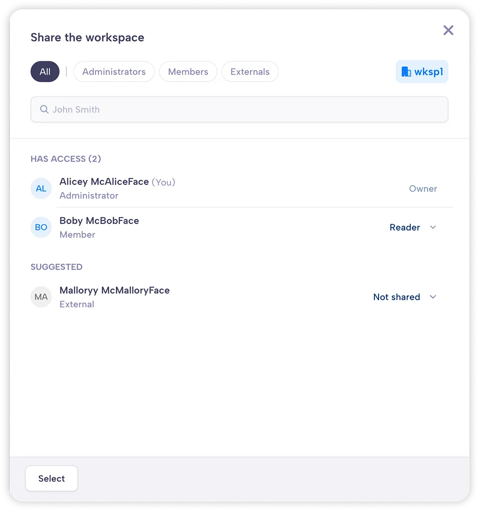 Share workspace